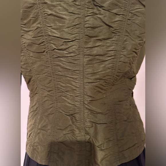 Areli Collection Purple Green NWT Reversible Button Down Blouse Sz 10. 100% Silk - Picture 7 of 15